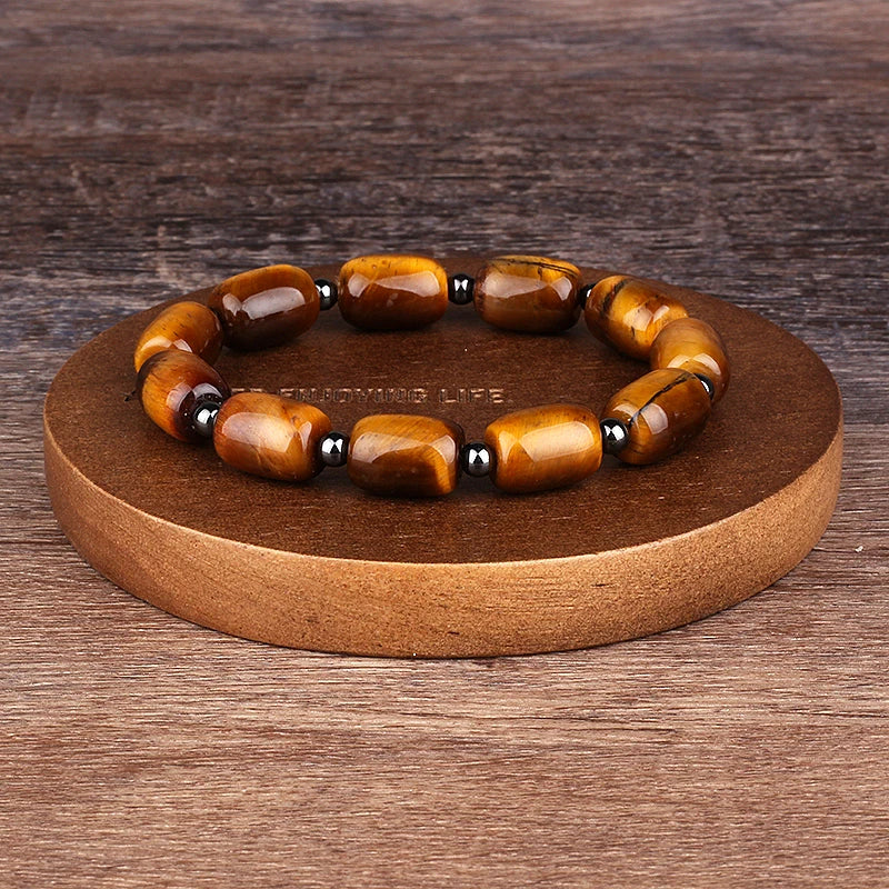Natural Faceted Tiger Eyes Stone Reiki Bracelets