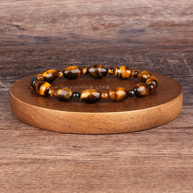 Natural Faceted Tiger Eyes Stone Reiki Bracelets