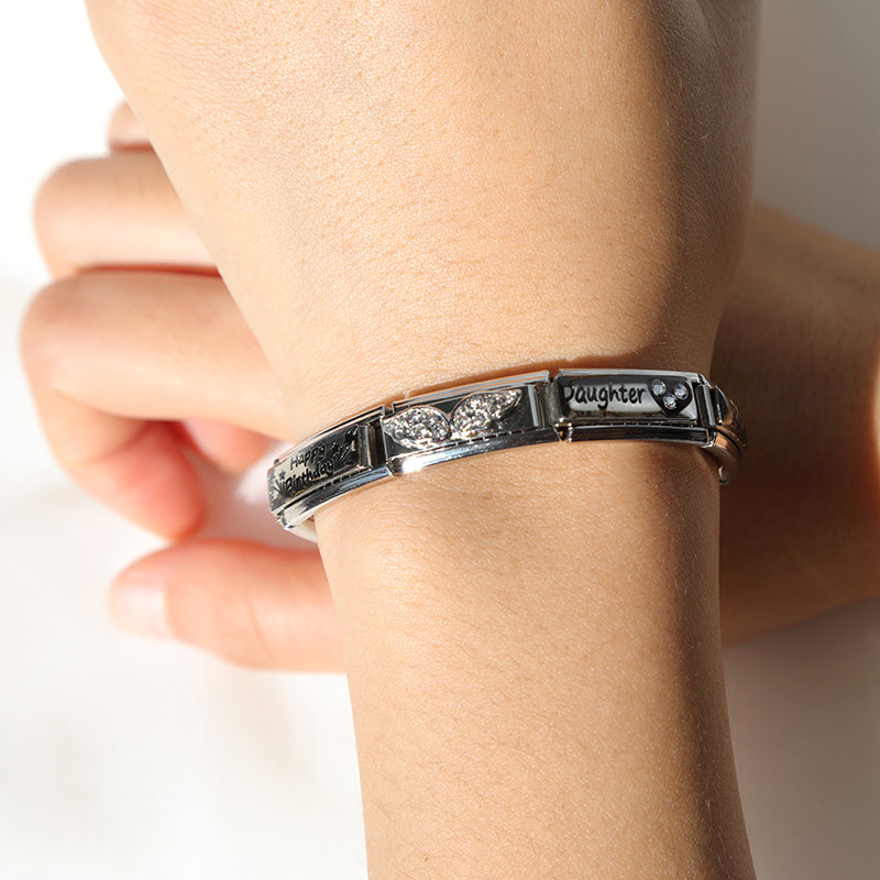 DANA Angle Wing Love Stainless Steel Bracelet