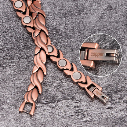 Magnetic Pure Copper 6.5mm Vintage Chain Health Energy Magnet Bracelets