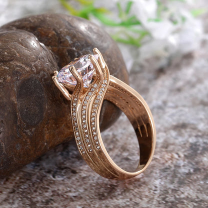 Gorgeous Solitaire 12MM Cubic Zirconia Bridal Gold Brilliant Rings