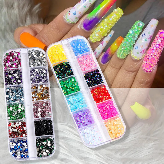 2400pcs 2mm AB Jelly Rhinestones Set