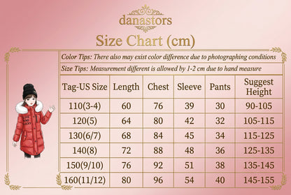 2 6 8 12 Years Teenage Girls Winter Warm Parkas Fur Hooded Thick Jackets