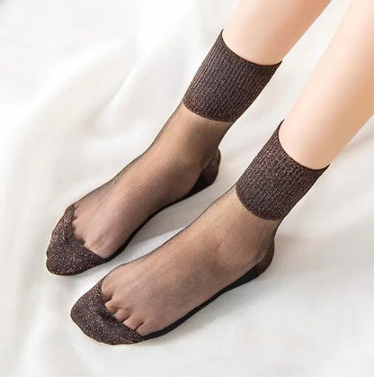 Ultra thin Transparent Crystal Glass Silk Socks