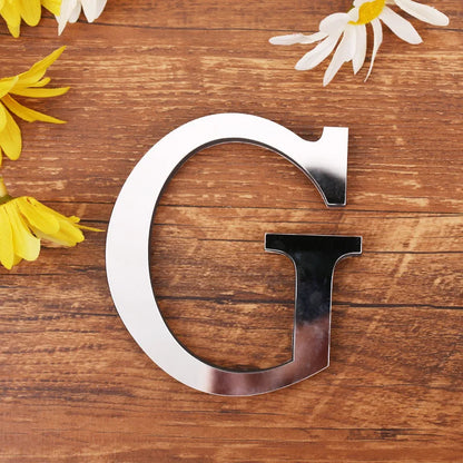 Silver Letter Acrylic 3D Mirror Wall Sticker