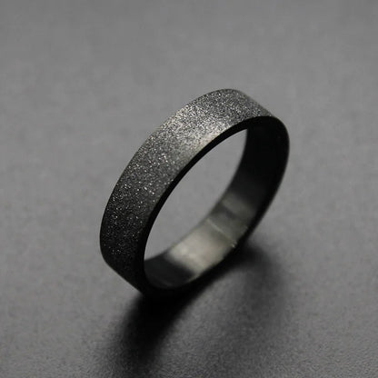 Couple Black Titanium Matte Ring