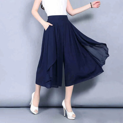 High Waist Slim Chiffon Pants Skirts