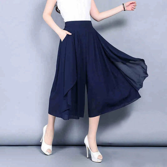High Waist Slim Chiffon Pants Skirts