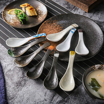 Ceramic Japanese Retro Bone Spoon