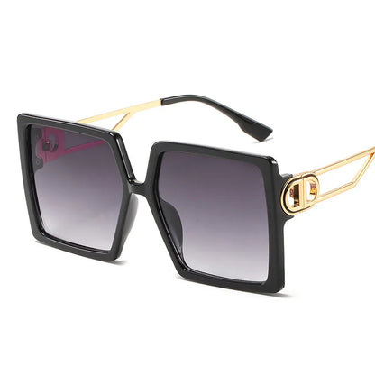 Oversized Square D Shape Vintage Sun Glasses