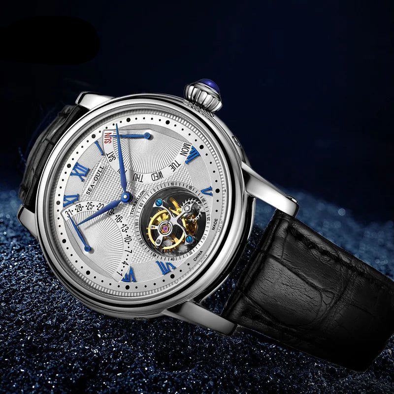 Automatic Tourbillon Mechanical Multifunctional Sapphire Calendar Luxury Watch