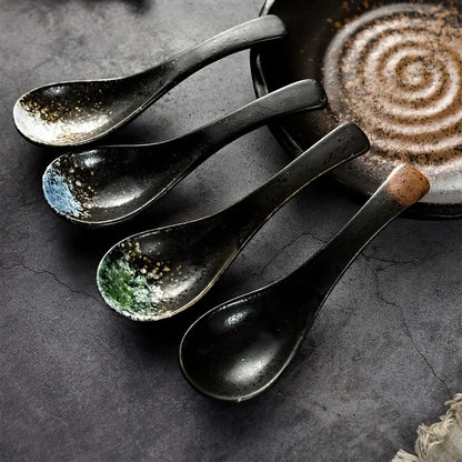 Ceramic Japanese Retro Bone Spoon