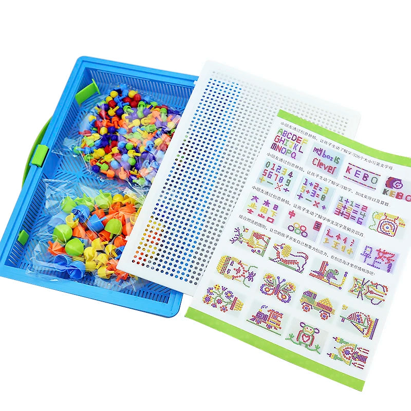 296Pcs Mushroom Nail DIY Puzzle Educational Toys