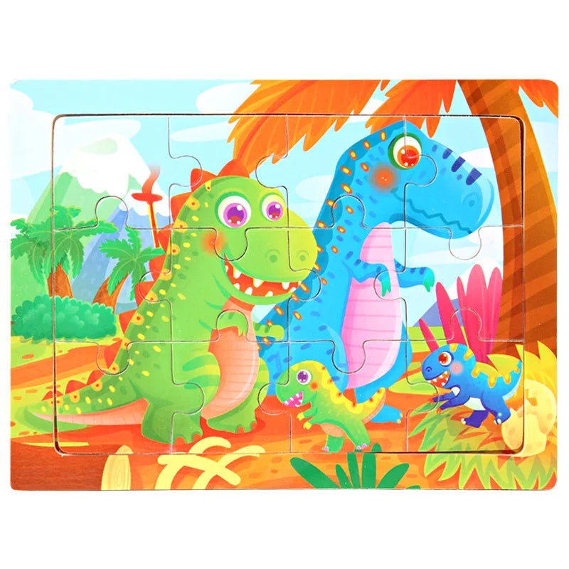 15*11cm 3D Puzzle Cartoon Animals Wood Puzzle Kids