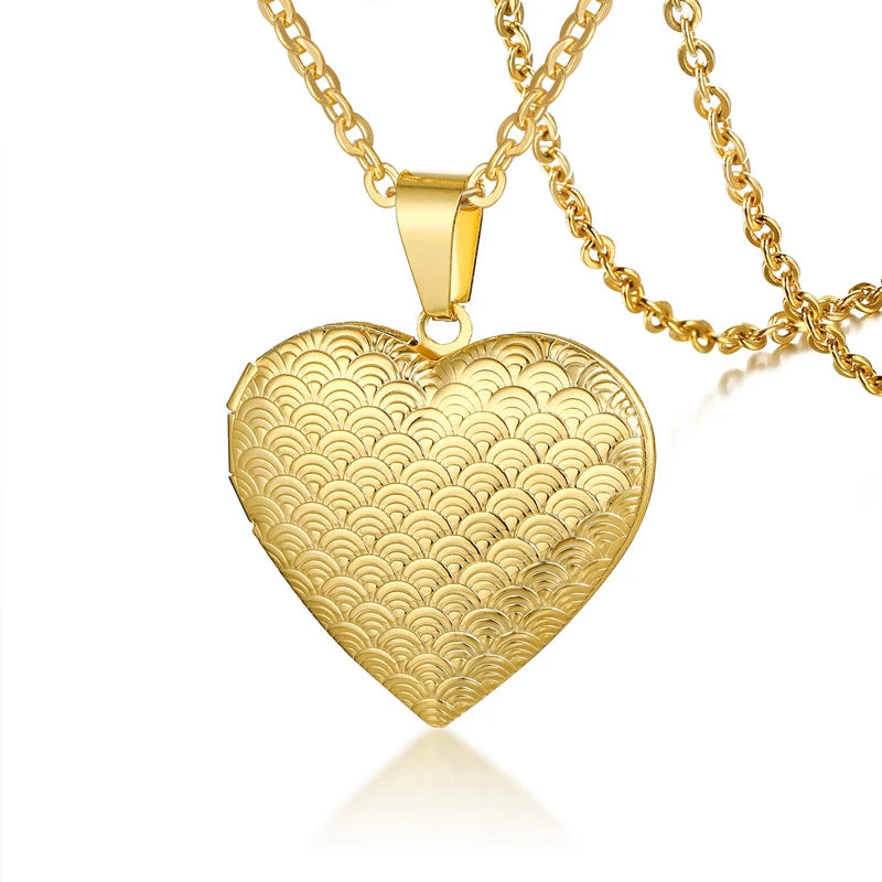 Photo Frame Glossy Stainless Steel Necklaces