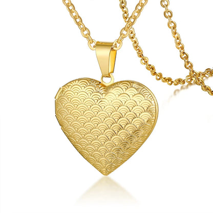 Photo Frame Glossy Stainless Steel Necklaces