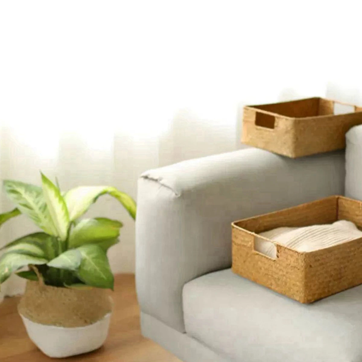 Large Woven Seagrass Basket Storage Container