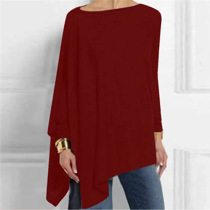 Cotton Irregular Long Sleeve Blouse