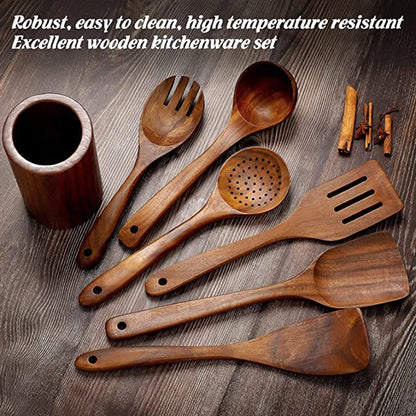 1-9Pcs/set Wooden Kitchen Utensils Set