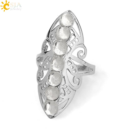 7 Chakra Stone Bead Finger Meditation Healing Point Yoga Ring