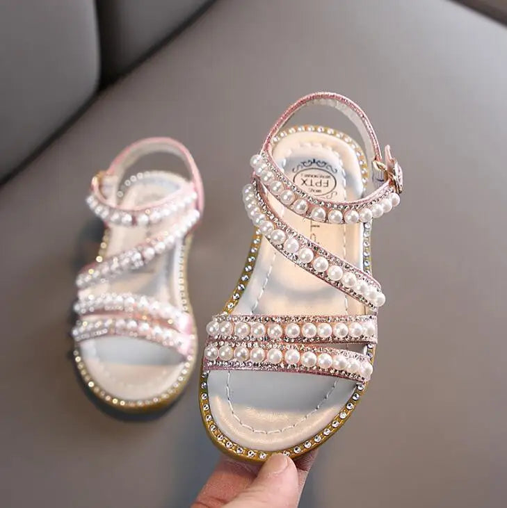Bling Rhinestone Little Big Girl's Sandals