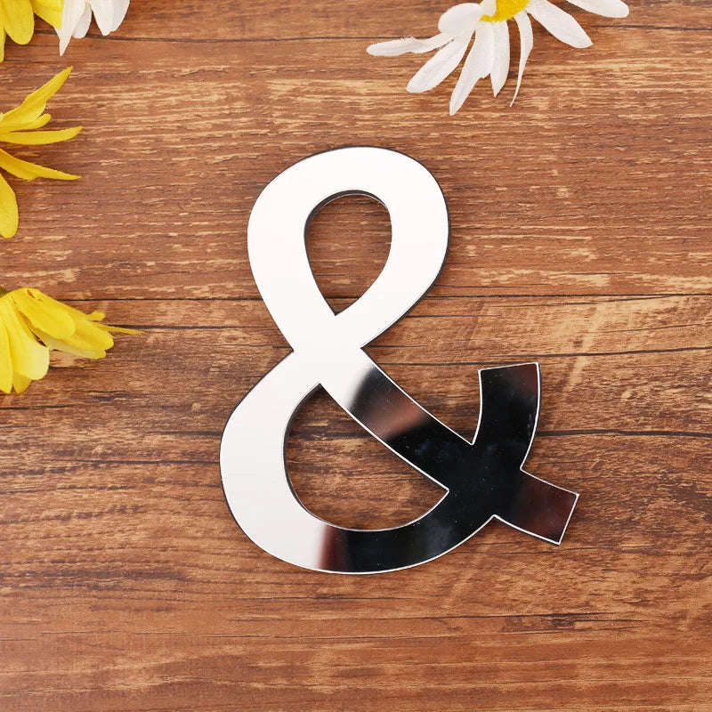 Silver Letter Acrylic 3D Mirror Wall Sticker