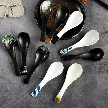 Ceramic Japanese Retro Bone Spoon