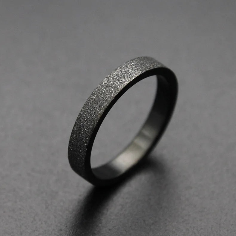 Couple Black Titanium Matte Ring
