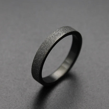 Couple Black Titanium Matte Ring