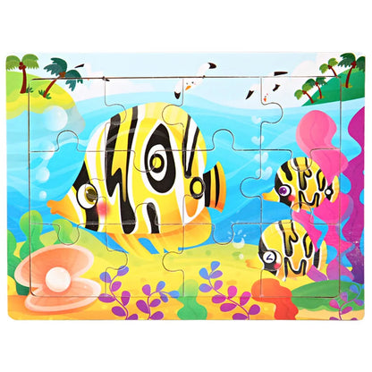 15*11cm 3D Puzzle Cartoon Animals Wood Puzzle Kids