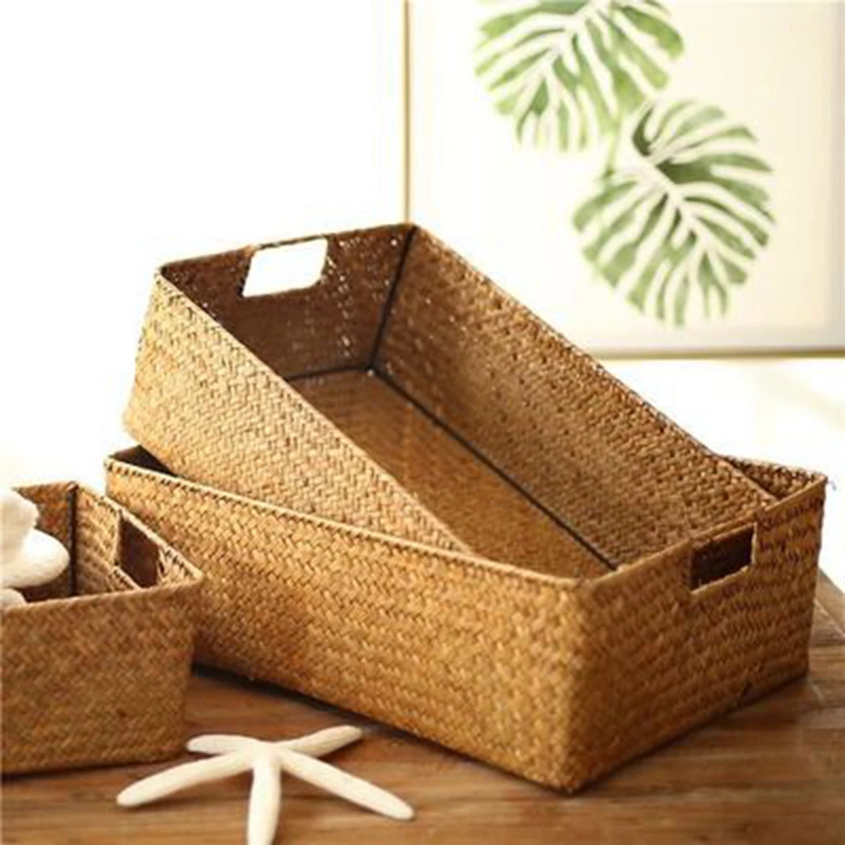Large Woven Seagrass Basket Storage Container