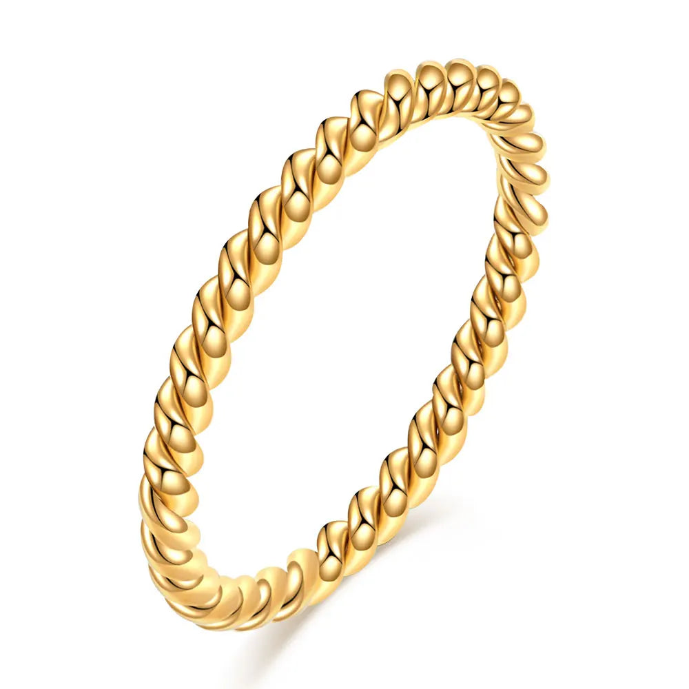 Beads Water Ripple Beaded Stainless Steel Mini Rings