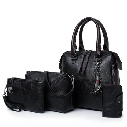 Composite Tassel Leather Purse Bag set