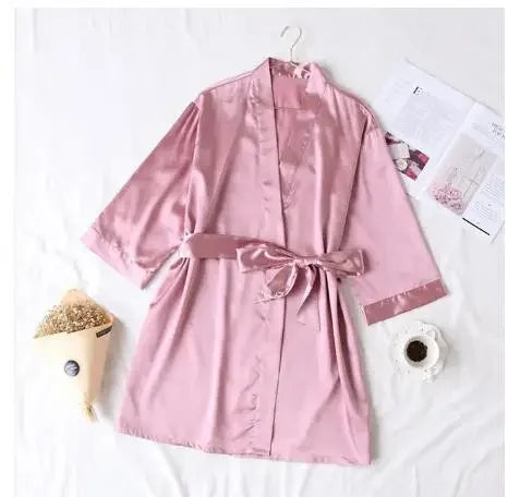 Champagne Bride Wedding Satin Sexy Robe