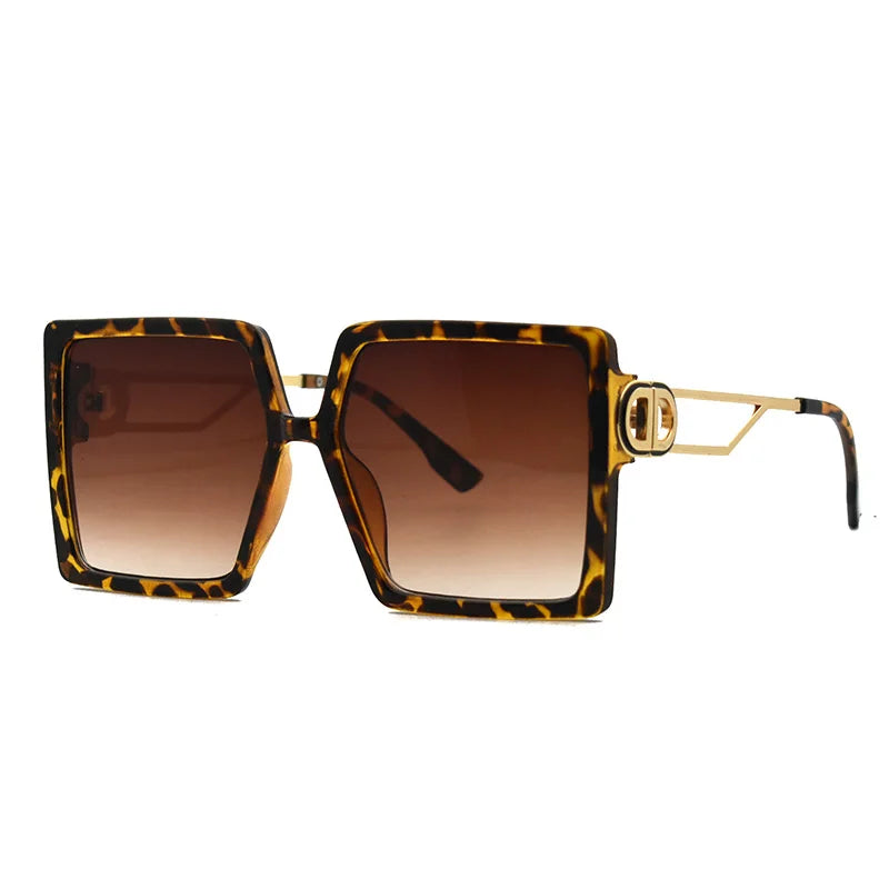 Oversized Square D Shape Vintage Sun Glasses
