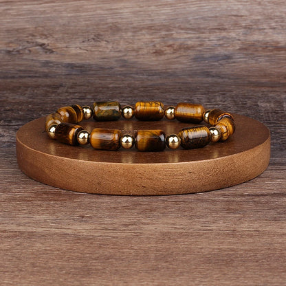 Natural Faceted Tiger Eyes Stone Reiki Bracelets