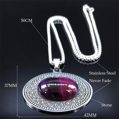 Stainless Steel Bohemia Natural Stone Vintage Necklaces
