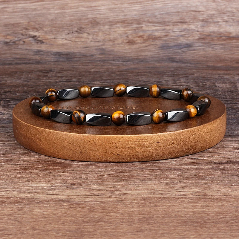 Natural Faceted Tiger Eyes Stone Reiki Bracelets