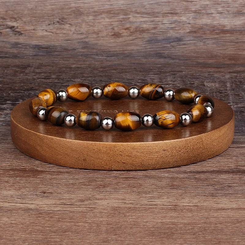 Natural Faceted Tiger Eyes Stone Reiki Bracelets
