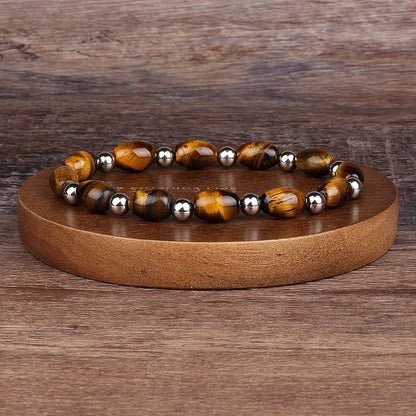 Natural Faceted Tiger Eyes Stone Reiki Bracelets