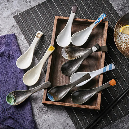 Ceramic Japanese Retro Bone Spoon