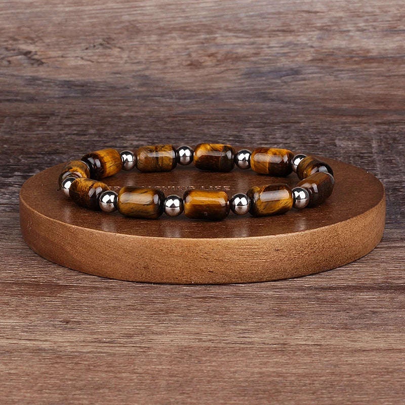 Natural Faceted Tiger Eyes Stone Reiki Bracelets