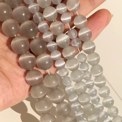 Cat Eye Opal Beads Natural Stone DIY Bracelets