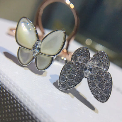 Natural Stone Butterfly Zircon Rings