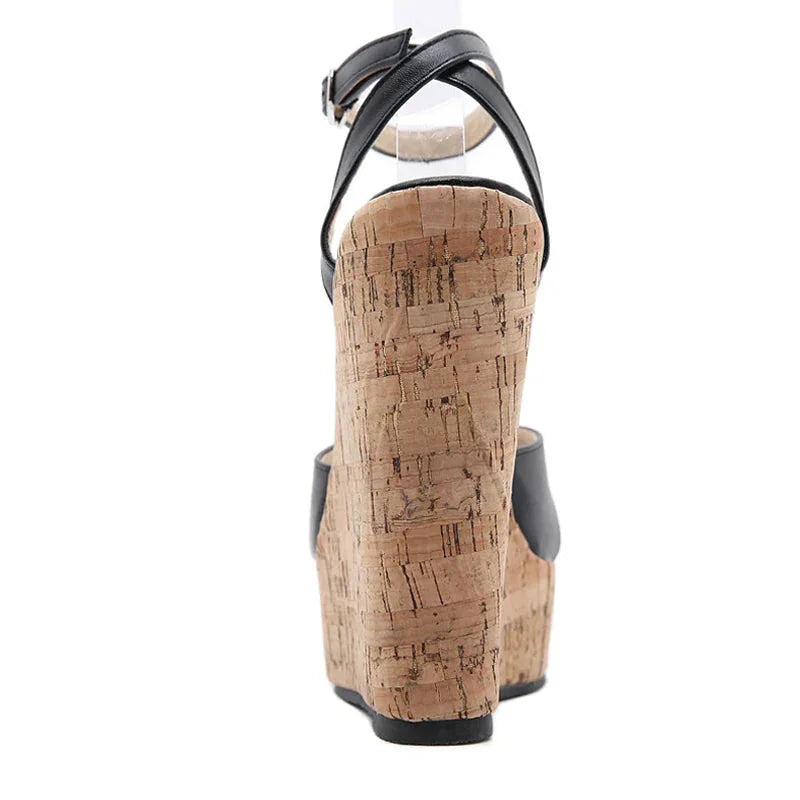 High Heels Hollow Out Buckle Wedges Shoes