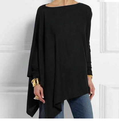 Cotton Irregular Long Sleeve Blouse