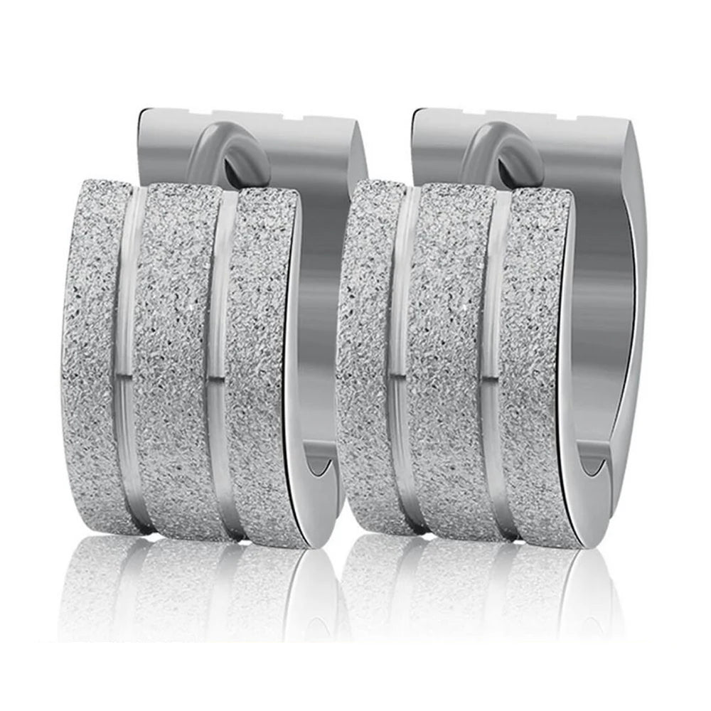 Stainless Steel Zircon Crystal hoop Earrings