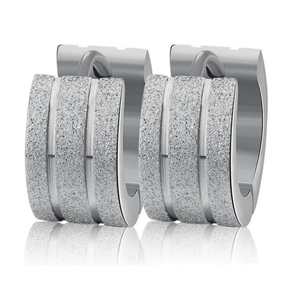 Stainless Steel Zircon Crystal hoop Earrings