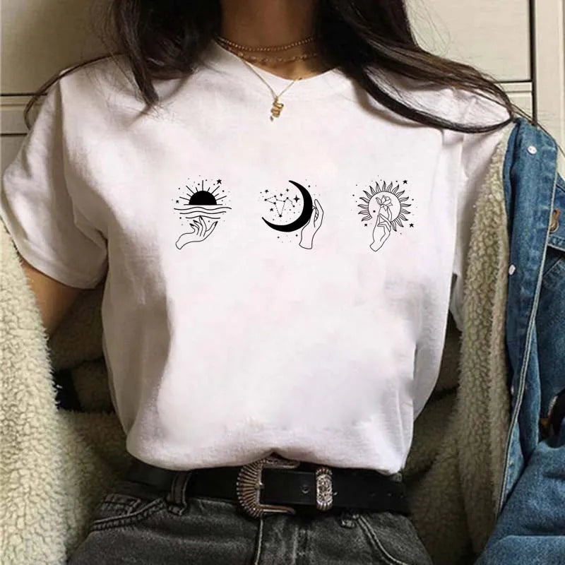 Moon Print T-shirts