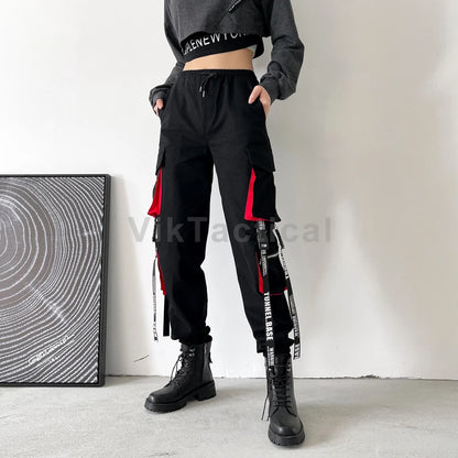 Pantalones deportivos con bolsillos estilo cargo punk
